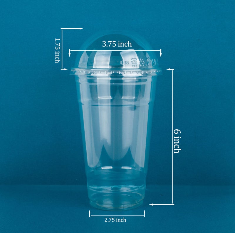 Golden Apple Cup series, 24oz Clear Plastic cups with Dome lids no hole 50sets, BPA Free - Image 2